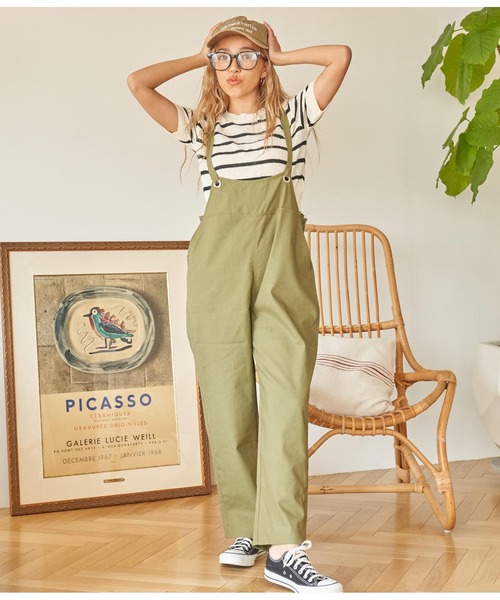 anap mimpi(アナップミンピ)の「ハイウエスト サスペンダー サロペット パンツ(サロペット/オーバーオール・レディース・アイボリー/カーキ/ネイビー・FREE)」の20枚目の写真