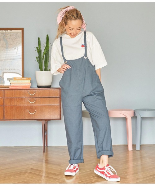 anap mimpi(アナップミンピ)の「ハイウエスト サスペンダー サロペット パンツ(サロペット/オーバーオール・レディース・アイボリー/カーキ/ネイビー・FREE)」の11枚目の写真