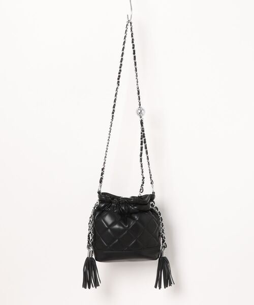 florist（フローリスト）の「タッセルチャームがかわいい♪キルトレザー巾着ショルダーバッグ（ショルダーバッグ・レディース・ホワイト/ピンク/シルバー/ブラック・FREE）」の10枚目の写真