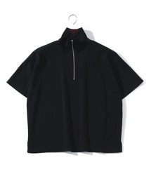 ビッグシルエット ダンボールニット ハーフジップ Tシャツ レディース