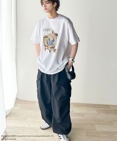 classicalelf(クラシカルエルフ)の「『THE SATURDAY EVENING POST』×クラシカルエルフ 別注グラフィックTシャツ 【Rockwell's Triple Self-Portrait Reprint】(Tシャツ/カットソー・レディース・チャコール/ホワイト・MEDIUM/LARGE/SMALL/X-LARGE)」の10枚目の写真