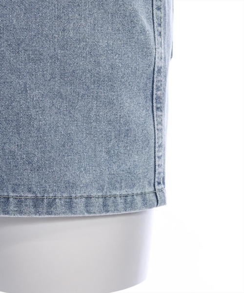 clear（クリア）の「デニムミニサロペット［平成 Y2K カジュアル ショート丈］≪再入荷≫（サロペット/オーバーオール・レディース・ライトブルー/ブラック・F）」の3枚目の写真