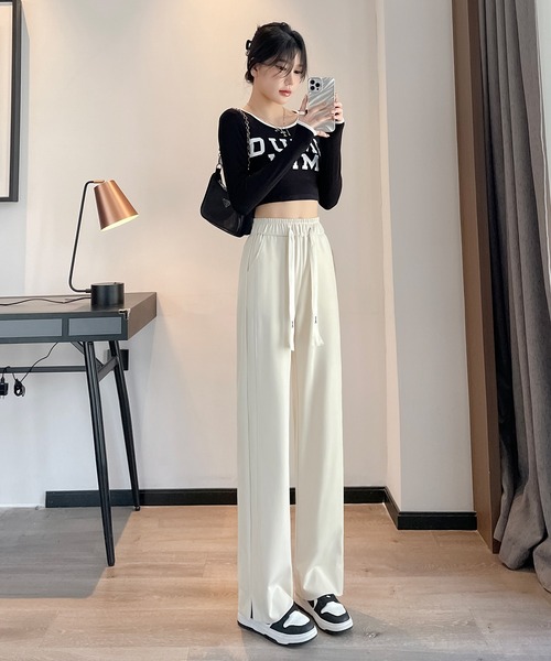 aimoha(アイモハ)の「【Aimoha】スウェットワイドパンツ(スウェットパンツ・レディース・ブラック/ホワイト・SMALL/MEDIUM/LARGE/X-LARGE)」の5枚目の写真
