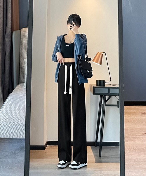 aimoha(アイモハ)の「【Aimoha】スウェットワイドパンツ(スウェットパンツ・レディース・ブラック/ホワイト・SMALL/MEDIUM/LARGE/X-LARGE)」の12枚目の写真