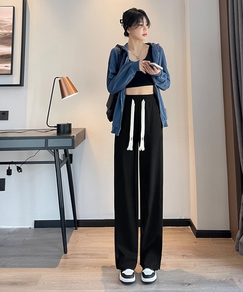 aimoha(アイモハ)の「【Aimoha】スウェットワイドパンツ(スウェットパンツ・レディース・ブラック/ホワイト・SMALL/MEDIUM/LARGE/X-LARGE)」の13枚目の写真