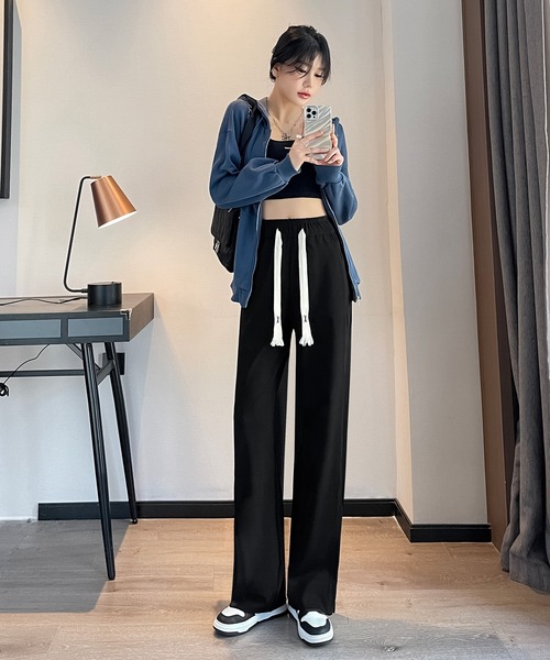 aimoha(アイモハ)の「【Aimoha】スウェットワイドパンツ(スウェットパンツ・レディース・ブラック/ホワイト・SMALL/MEDIUM/LARGE/X-LARGE)」の14枚目の写真