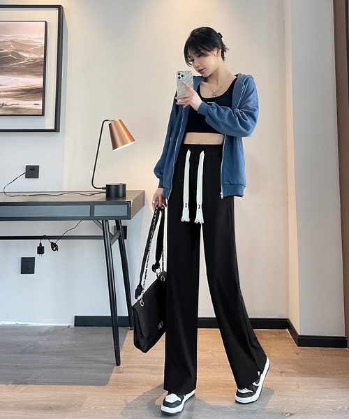 aimoha(アイモハ)の「【Aimoha】スウェットワイドパンツ(スウェットパンツ・レディース・ブラック/ホワイト・SMALL/MEDIUM/LARGE/X-LARGE)」の16枚目の写真