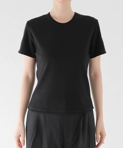 EVERYDAY I LIKE.(エヴリディアイライク)の「フィットTシャツ(Tシャツ/カットソー・レディース・ネイビー/ブラック/ホワイト・FREE)」の4枚目の写真