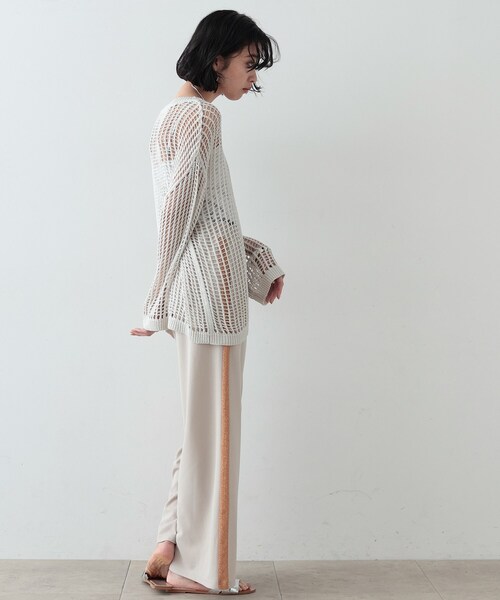 GALLEST（ギャレスト）の「◆ハシゴメッシュニット（ニット/セーター・レディース・ベージュ/オフホワイト/ブラック・38）」の6枚目の写真