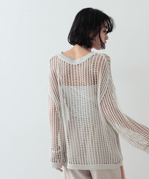 GALLEST（ギャレスト）の「◆ハシゴメッシュニット（ニット/セーター・レディース・ベージュ/オフホワイト/ブラック・38）」の9枚目の写真