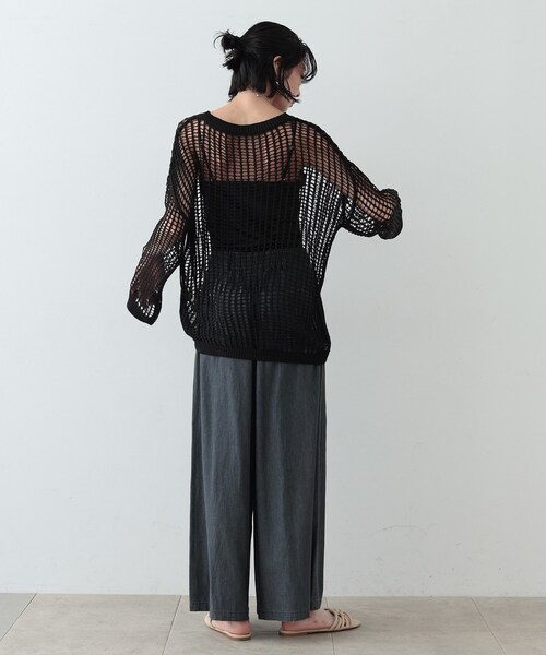 GALLEST（ギャレスト）の「◆ハシゴメッシュニット（ニット/セーター・レディース・ベージュ/オフホワイト/ブラック・38）」の13枚目の写真