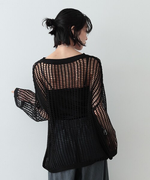 GALLEST（ギャレスト）の「◆ハシゴメッシュニット（ニット/セーター・レディース・ベージュ/オフホワイト/ブラック・38）」の16枚目の写真