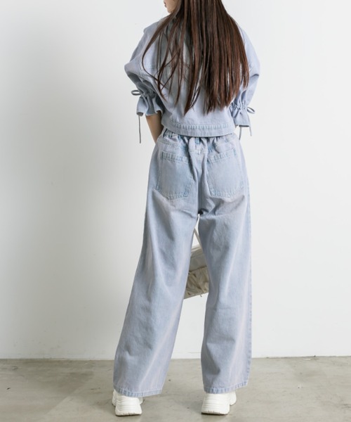 OLIVE des OLIVE（オリーブデオリーブ）の「パールチャーム付きワイドデニムパンツ（その他パンツ・レディース・ブラック系その他/ブルー系その他/サックスブルー・SMALL/MEDIUM）」の6枚目の写真