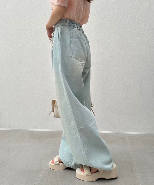 OLIVE des OLIVE（オリーブデオリーブ）の「パールチャーム付きワイドデニムパンツ（その他パンツ・レディース・ブラック系その他/ブルー系その他/サックスブルー・SMALL/MEDIUM）」の14枚目の写真