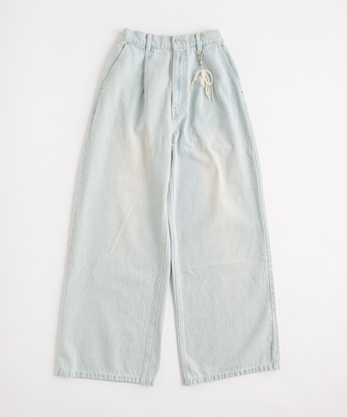 OLIVE des OLIVE（オリーブデオリーブ）の「パールチャーム付きワイドデニムパンツ（その他パンツ・レディース・ブラック系その他/ブルー系その他/サックスブルー・SMALL/MEDIUM）」の18枚目の写真