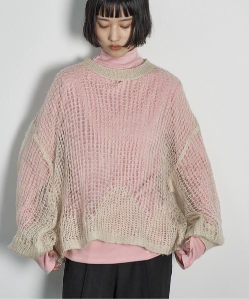 セール】モヘアライクシアーニットプルオーバー（ニット