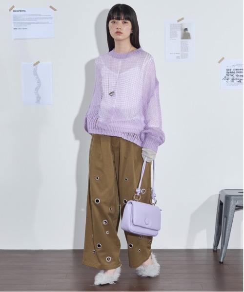 THE YOn(ザヨン)の「モヘアライクシアーニットプルオーバー(ニット/セーター・レディース・カーキ/アイボリー/ラベンダー/キャメル・FREE)」の15枚目の写真