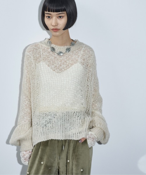 セール】モヘアライクシアーニットプルオーバー（ニット