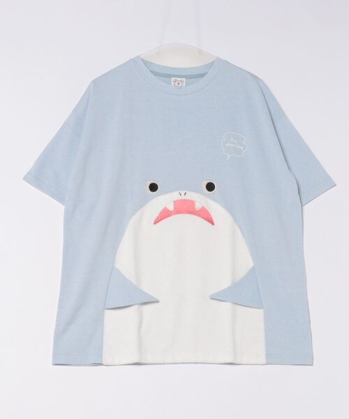 JEANS MATE(ジーンズメイト)の「【Hi Hey Hoooo/ハイヘイホー】くま さめ顔どんTシャツ アニマルシリーズ(Tシャツ/カットソー・レディース・サックスブルー/ベージュ・FREE)」の21枚目の写真