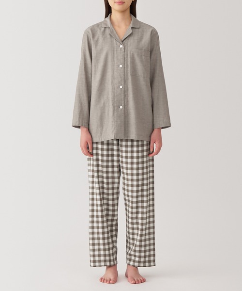 セール】婦人 脇に縫い目のない 二重ガーゼパジャマ（ルームウェア