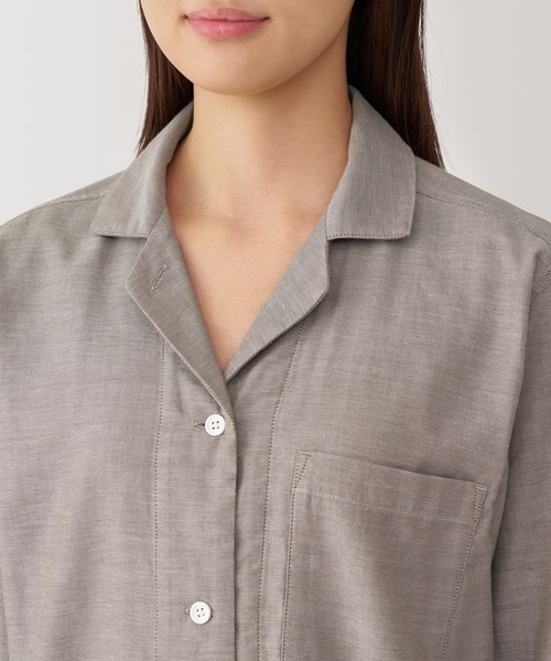 無印良品（ムジルシリョウヒン）の「婦人　脇に縫い目のない　二重ガーゼパジャマ（ルームウェア/パジャマ・レディース・ネイビー系/ブラウン系/ベージュ系/ピンク系・M/XL/S/L）」の6枚目の写真