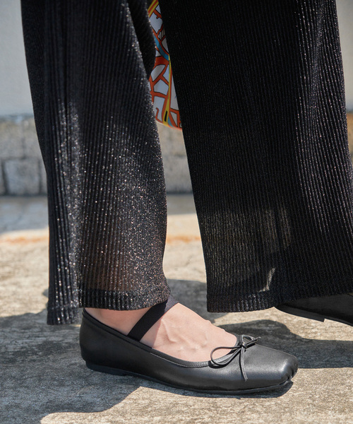 Spick & Span（スピックアンドスパン）の「Spick & Spanシープレザーバレリーナ（バレエシューズ・レディース・ブラック/シルバー・36/38/37）」の14枚目の写真