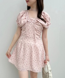 one after another NICE CLAUP | チョーカー付きバックレースアップミニワンピース(ワンピース)