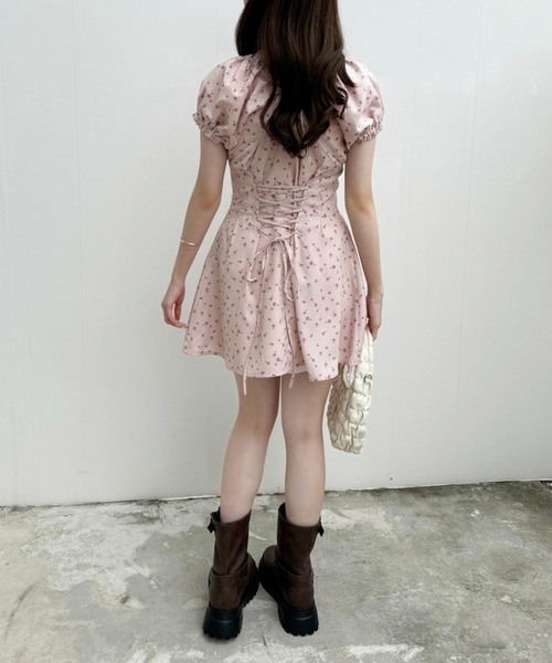 one after another NICE CLAUP（ワンアフターアナザーナイスクラップ）の「チョーカー付きバックレースアップミニワンピース（ワンピース・レディース・ピンク系その他/ブルー/グレー/ブラック系その他・FREE）」の18枚目の写真