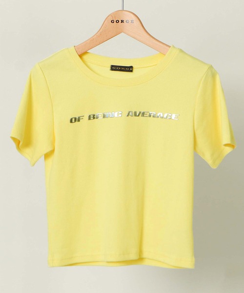 GORGE(ゴージ)の「メタルロゴテレコTOPS(Tシャツ/カットソー・レディース・サックスブルー/イエロー/オフホワイト/ネイビー・F)」の4枚目の写真