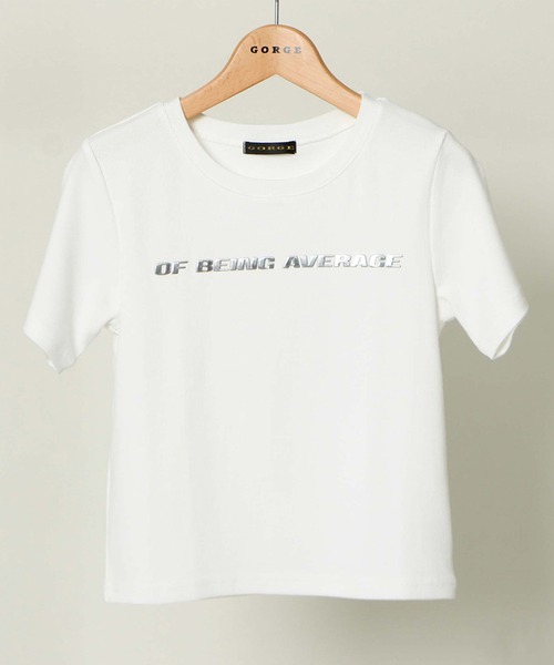 GORGE(ゴージ)の「メタルロゴテレコTOPS(Tシャツ/カットソー・レディース・サックスブルー/イエロー/オフホワイト/ネイビー・F)」の7枚目の写真