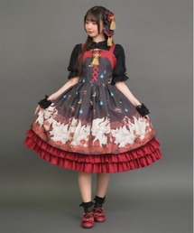 axes femme kawaii | 彼岸の白狐会柄ジャンスカ(ジャンパースカート)