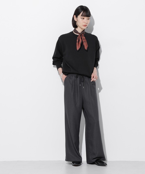 Apo(s)ture(アポスチャー)の「ARIA-004/ヘリンボンドロストワイドパンツ(その他パンツ・レディース・グレー/ライトグレー/ブラウン/チャコール・XS/S/M/L/XL)」の7枚目の写真