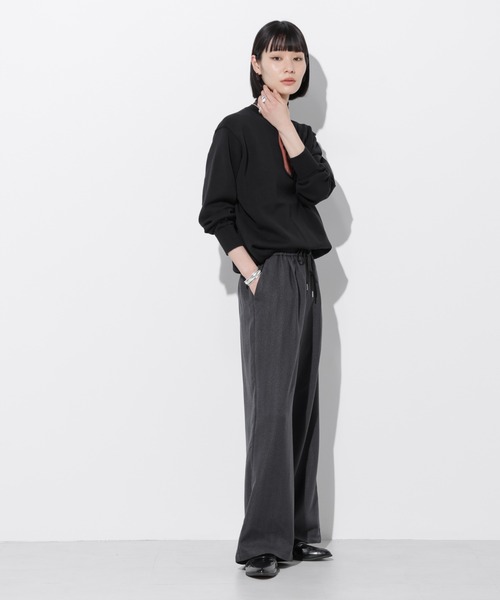 Apo(s)ture(アポスチャー)の「ARIA-004/ヘリンボンドロストワイドパンツ(その他パンツ・レディース・グレー/ライトグレー/ブラウン/チャコール・XS/S/M/L/XL)」の8枚目の写真