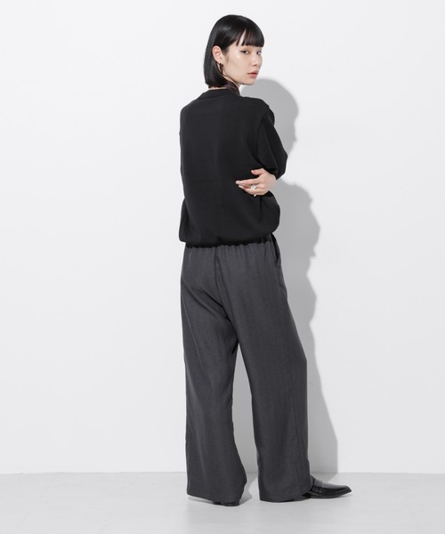 Apo(s)ture(アポスチャー)の「ARIA-004/ヘリンボンドロストワイドパンツ(その他パンツ・レディース・グレー/ライトグレー/ブラウン/チャコール・XS/S/M/L/XL)」の9枚目の写真