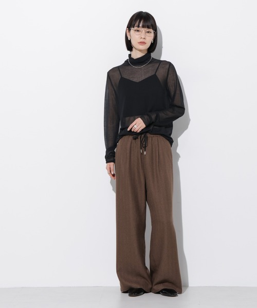 Apo(s)ture(アポスチャー)の「ARIA-004/ヘリンボンドロストワイドパンツ(その他パンツ・レディース・グレー/ライトグレー/ブラウン/チャコール・XS/S/M/L/XL)」の14枚目の写真