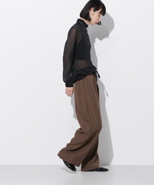 ARIA-004/ヘリンボンドロストワイドパンツ（その他パンツ）｜Apo(s