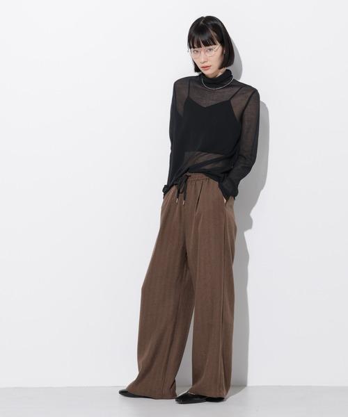 Apo(s)ture(アポスチャー)の「ARIA-004/ヘリンボンドロストワイドパンツ(その他パンツ・レディース・グレー/ライトグレー/ブラウン/チャコール・XS/S/M/L/XL)」の17枚目の写真