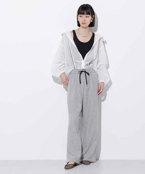Apo(s)ture(アポスチャー)の「ARIA-004/ヘリンボンドロストワイドパンツ(その他パンツ・レディース・グレー/ライトグレー/ブラウン/チャコール・XS/S/M/L/XL)」の19枚目の写真