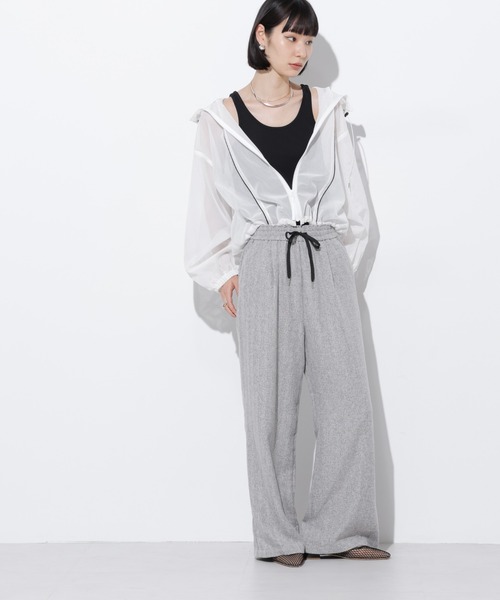 Apo(s)ture(アポスチャー)の「ARIA-004/ヘリンボンドロストワイドパンツ(その他パンツ・レディース・グレー/ライトグレー/ブラウン/チャコール・XS/S/M/L/XL)」の20枚目の写真