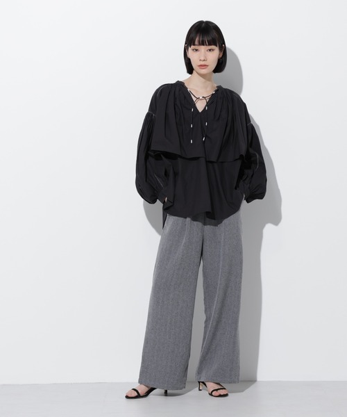 ARIA-004/ヘリンボンドロストワイドパンツ（その他パンツ）｜Apo(s