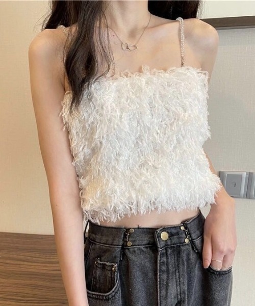 セール】ビーズストラップふわふわキャミソール（キャミソール）｜LADY