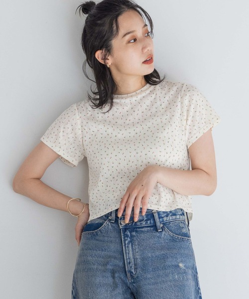 LOWRYS FARM(ローリーズファーム)の「パターンメッシュSS 141125(Tシャツ/カットソー・レディース・グレー/アイボリー・FREE)」の2枚目の写真