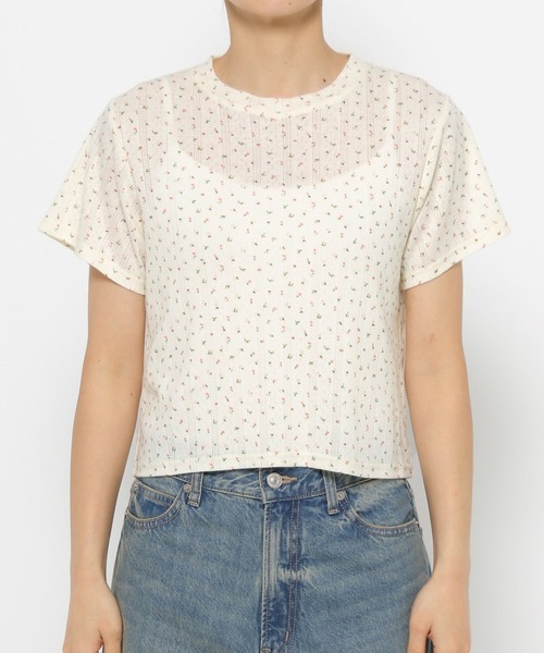 LOWRYS FARM(ローリーズファーム)の「パターンメッシュSS 141125(Tシャツ/カットソー・レディース・グレー/アイボリー・FREE)」の8枚目の写真