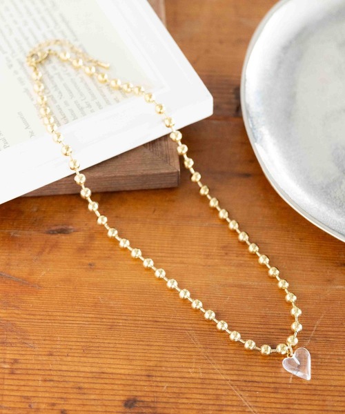 LEPSIM(レプシィム)の「ステンレスボールハートネックレス 137922(ネックレス・レディース・シルバー/ゴールド・ONE SIZE)」の1枚目の写真