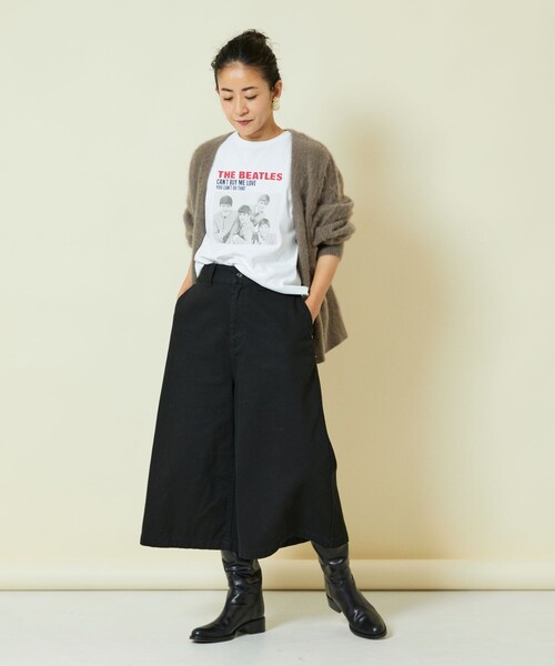 Freada（フリーダ）の「Freada/フリーダ ミドルワイドパンツ（その他パンツ・レディース・ブラック/オフホワイト・S/M）」の6枚目の写真