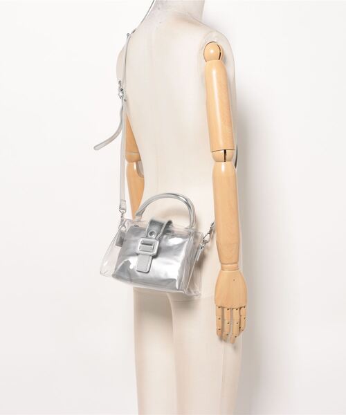 GORGE（ゴージ）の「《スクエアバックル×クリア》エクス2ｗａｙＢａｇ（ハンドバッグ・レディース・シルバー/クリアブラック・F）」の3枚目の写真