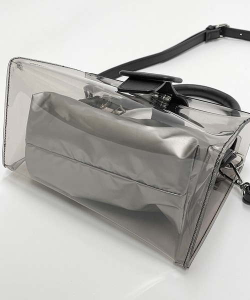 GORGE（ゴージ）の「《スクエアバックル×クリア》エクス2ｗａｙＢａｇ（ハンドバッグ・レディース・シルバー/クリアブラック・F）」の10枚目の写真