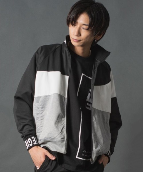 【セール】【REGIEVO】アシンメトリー切り替え トラックジャケット【セットアップ対応】（ブルゾン）｜REGIEVO（レジエボ）