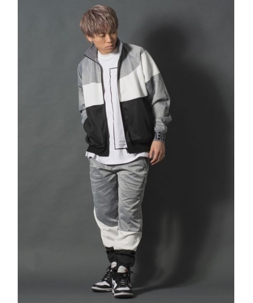 【セール】【REGIEVO】アシンメトリー切り替え トラックジャケット【セットアップ対応】（ブルゾン）｜REGIEVO（レジエボ）