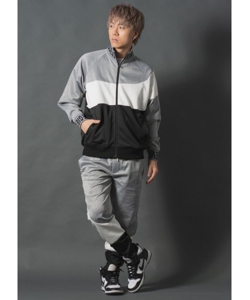 【セール】【REGIEVO】アシンメトリー切り替え トラックジャケット【セットアップ対応】（ブルゾン）｜REGIEVO（レジエボ）
